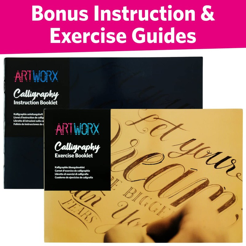 Artworx Calligraphy Pen Set - With Guide Book and Practice