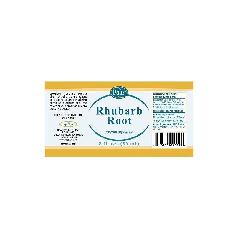 Baar Rhubarb Root, fluid extract