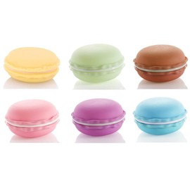UQUABESO 6PCS Colorful Macaron Case, Cute Macaron Jewelry Storage Box, Portable Travel Candy Macaron Pill Box Jewelry Organizer Case Container