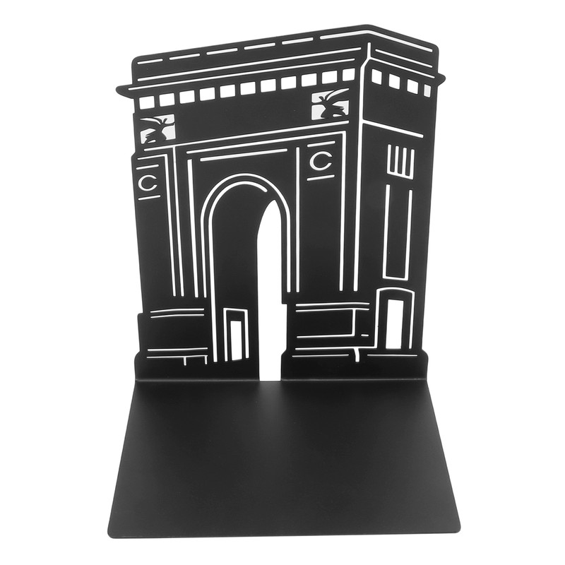 4 Pcs Metal Bookends Anti Slip Exquisite Unique Design Black