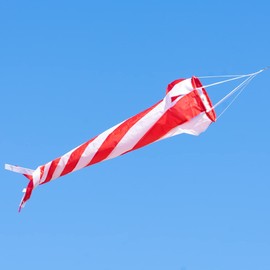 CIM Windsock Wind Turbine 90 Red / White UV-Resistant and Weatherproof Diameter 20 cm Length 90 cm Includes Ball Bearing Swivel Clip
