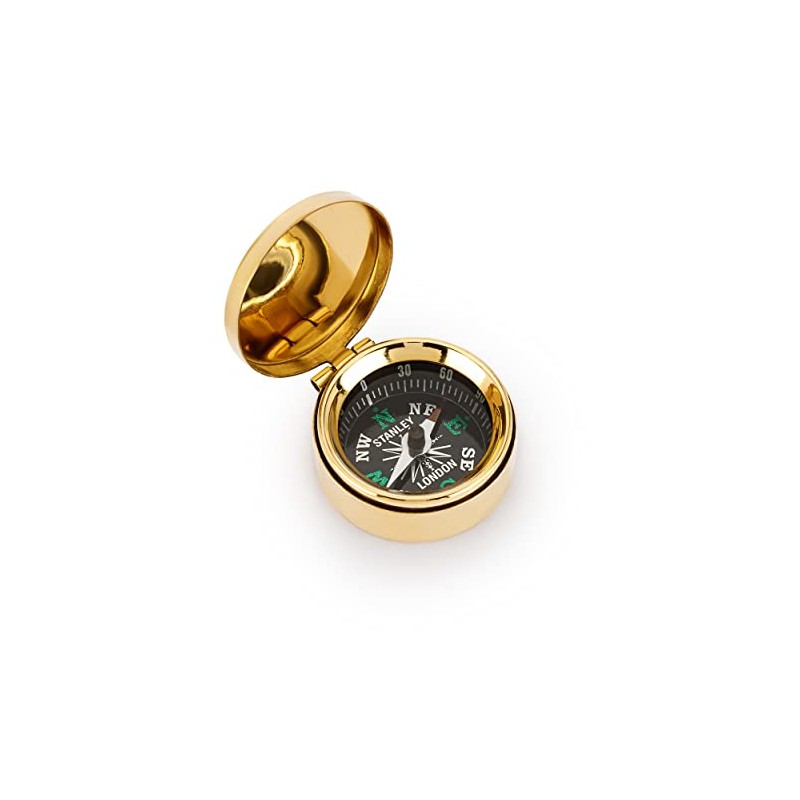 NKlaus Maritime Small Compass 3.5 cm with Brass Lid Gold
