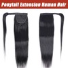 SAKALAKA Ponytail Extension Human Hair Clip in Pony Tail Hair