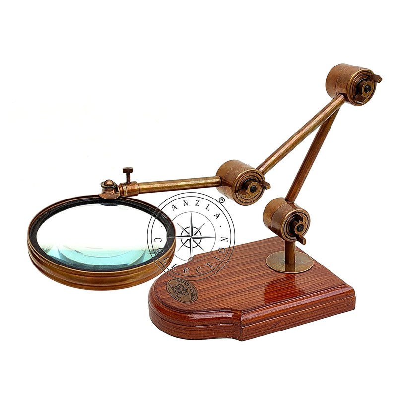 Antique Desk Magnifier Moveable Lens Kelvin & Hugnes London Marine
