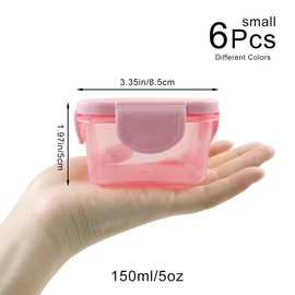 LELE LIFE Kleine Frischhaltedosen, auslaufsichere Deckel, Gewürz-Saucen-Behälter, kleine Gefrierbehälter, luftdichte Behälter, mikrowellengeeignet, 150 ml, 6 Stück