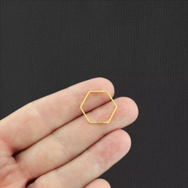 Unbranded 6 Linking Ring Gold Tone Brass Charms 2 Sided - BR150