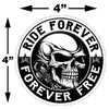 Ride Forever Forever Free Motorcycle Skull Stickers 2 Pack