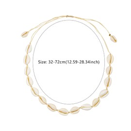 CHEERYMAGIC Shell Necklace, Shell Necklace Choker for Travel Adjustable Summer Beach Shell Clavicle Necklace Hawaii Necklace Jewellery for Women Girls A7BKXL (A)