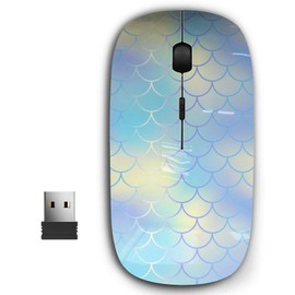 2.4G Ergonomic Portable USB Wireless Mouse for PC, Laptop, Computer, Notebook with Nano Receiver ( Aquatic Fish Skin Scale )