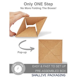 Shallive Kraft Cupcake Boxes Individual 60 Pcs with Inserts, Cocoa Bomb Packaing Single Brown Cupcake Containers Paper 3.5" Holders for Cookies, Pastries,Wedding Baby Shower Birthday Graduation