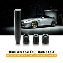 Universal Aluminium Gear Knob, LanCo Gear Knob Aluminium Alloy with a Length of 18 cm, Black