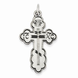 Sterling Silver Eastern Orthodox Cross Pendant