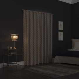 Scott Living Montauk Art Deco 100% Blackout Back Tab Curtain Panel, 50" x 84", Linen