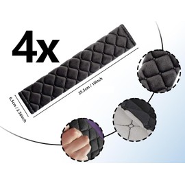 4 Almohadillas para Cinturón de Seguridad, Fundas para Cinturón de Coche, Cojín para Cinturón, Accesorios de Coche, Comodidad Mejorada, Compatible con Automóviles, Camiones, SUV y Más (Negro)