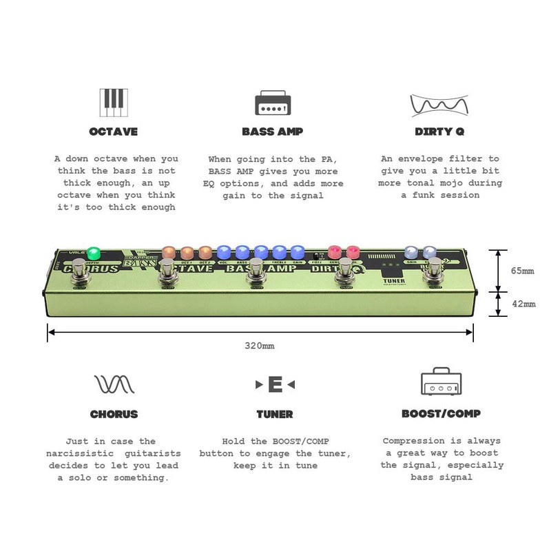 VALETON Dapper Bass DI Preamp Stage Session Gigging Gear Multi-Effects