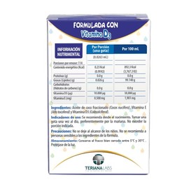 Vitamina D3 ONEDROP frasco con 3 mL, 400 UI