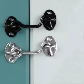 Szliyands 3'' Barn Door Lock Gate Latch, Sliding Door Lock Eye Hook Latch with Screws, Upgrade Heavy Stainless Steel Gate Latch (1 Pack)