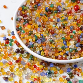 Fizdoqg 400 g Gemstones Small 7-9 mm Gemstones for Children Mix Tumbled Stones Semi-Precious Stones Colourful Mini Small for Decoration, Party Bags Children's Birthday, Gemstone Game