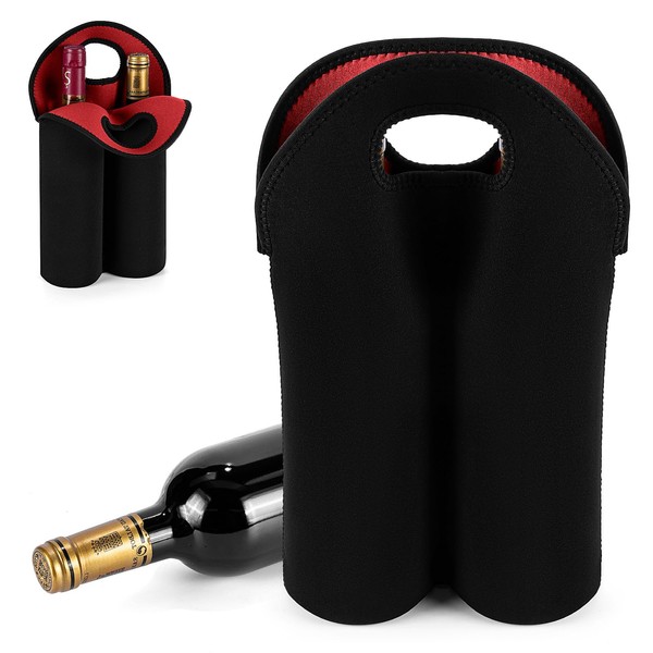 Flaschenträger 2 Fächer Flaschentasche Männerhandtasche für Weinflasche Abdeckung Weinträger in