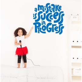 Mistake Success in Progress Inspirational Quotes School Wall Decals - Decals for Classroom - Quote Decals for Wall - Die-Cut Vinyl Wall Art for Positivity