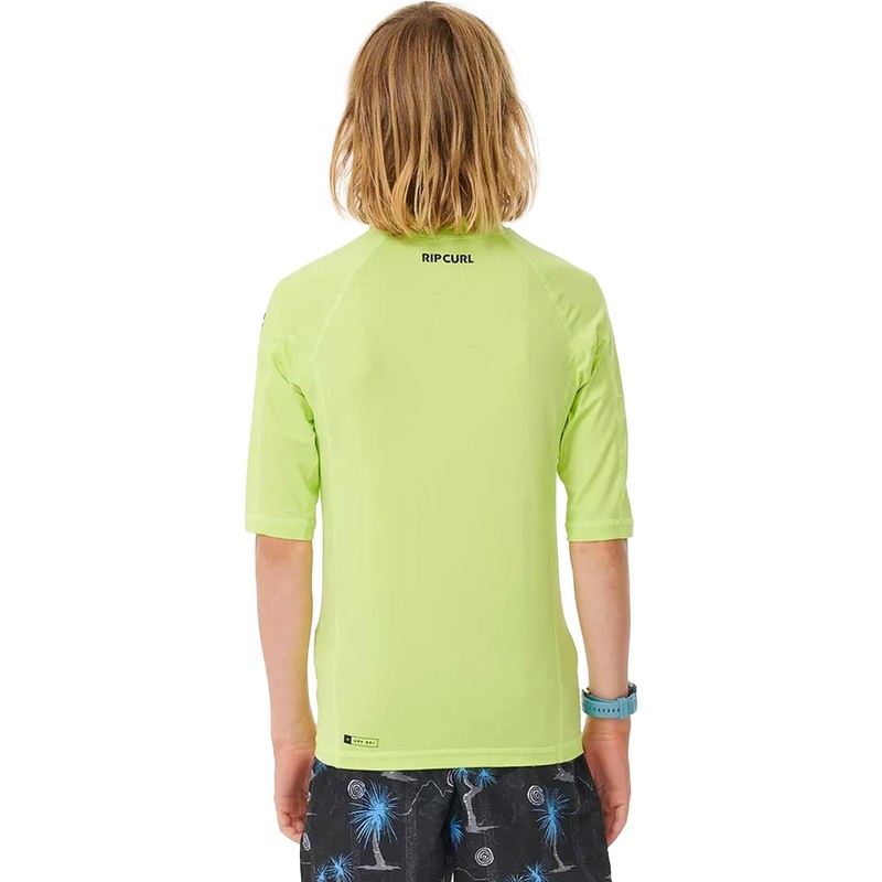 Rip Curl Boys' Brand Wave UPF 50 Short Sleeve Rashguard,