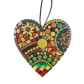 Large Mosaic Garden Heart Sculpture Decoration Ornaments Resin Heart Wall Hanging Love Shape for Indoor Outdoor Home Bedroom Office Garden Large Garden Mosaic Heart Pendant
