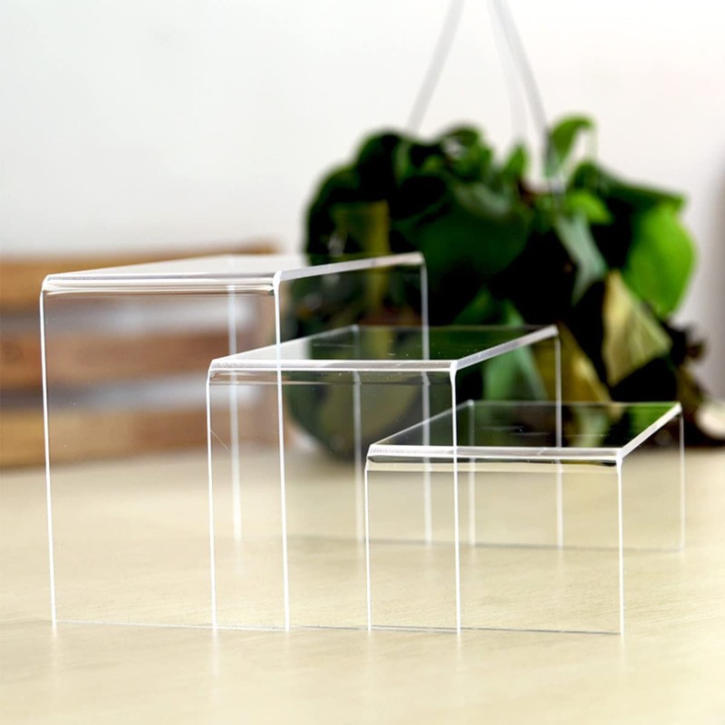 LAINIUTE Acrylic Display Risers, U Shape Transparent Display Stand, Lightweight