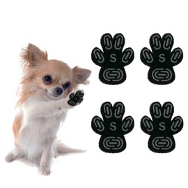Dog Paw Protector Anti Slip Toe Grips Paw Pads for Dogs Traction, 8 Sets 32 Pads Disposable Self Adhesive Resistant Dog Shoes Boots Socks Replacement Dog Grippers for Senior Dogs (Black1, S)