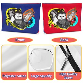 Cat Gifts for Cat Lovers Cute Cat Makeup Bag Inspired Music Lover Gifts Fan Singer Merch Retirement Gifts for Women Cat Mom Cat Lady Coworker Boss Lady Birthday Mothers Day Christmas Cosmetic Bag