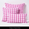 HOMESCAPES Pink and White Gingham Cushion Cover 60 x 60