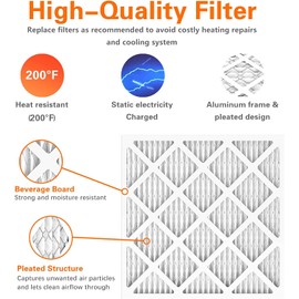 14x14x1 Furnace Air Filters 4 Pack, MERV 11 MPR 1000 & FPR 7 Filtering, HVAC Air Filter Replacement (exact dimensions: 13 3/4"x 13 3/4"x3/4")