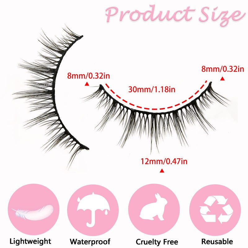 10 Pairs of 3D False Eyelashes, Natural False Eyelash Extensions