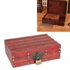 Antique Storage Box with Lock Wooden Document Box for Cosmetic
