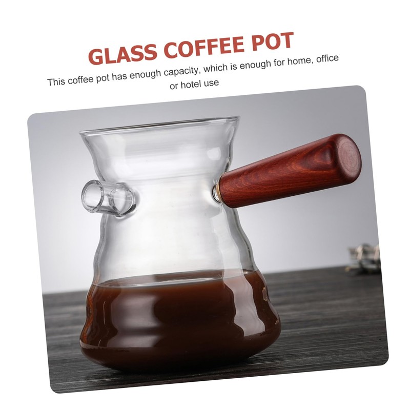 Ciieeo Turkish Coffee Pot with Handle High Temperature Glass Kettle