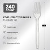 240 Count Extra Heavy Duty Clear Plastic Forks, Solid and