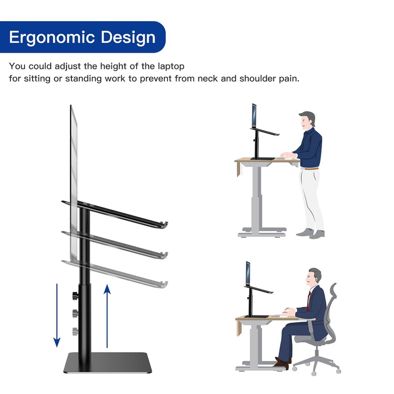 BESIGN LSX6 Computer Holder Stand, Ergonomic Adjustable Notebook Riser for