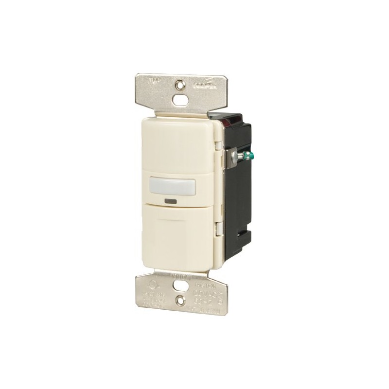 Eaton VS310U-LA-K Motion-Activated Vacancy Sensor Wall Switch, Light Almond
