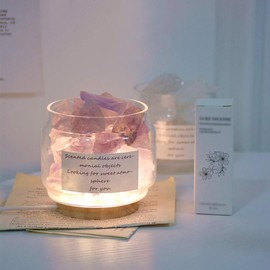 HIGHAWK Aroma Lamp, Aroma Light, Natural Crystal, Bedside Lamp, Air Purification, Lamp Base, Aroma, Lighting, Crystal Stone (Amethyst)