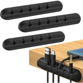 3 Organizador De Cables Adherible Silicón Oficina Hogar Accesorio de Soporte Adhesivo de Silicona para Cables de Alimentación Hogar Oficina Cubículo Auriculares Automóvil