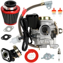 EOPOAYI GY6 50cc Carburetor PD18J Carb Kit Compatible with Tao tao 49cc 50 ATM50 Pony VIP Most Chinese Scooter Moped 139QMB 4-Stroke Engine Roketa Jonway Lance ATV Go Kart Parts with Fuel Line