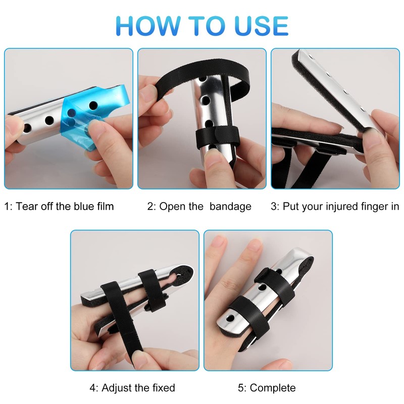 BBTO 6 Pcs Finger Splint Metal Support Finger Brace Arthritis