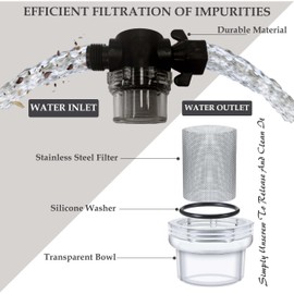 Shurflo Strainer Threaded 1/2" - Wing Nut Fastening
