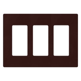 Lutron Claro 3 Gang Decorator/Rocker Wallplate, Gloss | CW-3-BR | Brown