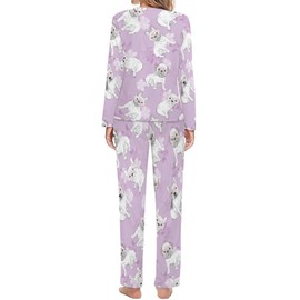 AuHomea French Bulldog Women's Two Piece Pajamas Set Long Sleeve Sweatshirt with Long Pants Plus Size Loungewear 3XL
