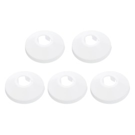 uxcell 5PCS Pipe Cover Decor 0.5in /12mm Flange Pipe Cover Decor PP Plastic Plumbing Cover Plates Escutcheon Water Drain Pipe Line Wall Flange Pipe Decorative Cover, White