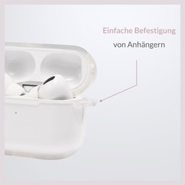 BEADSTARS Case, Compatible with AirPods 1, 2, 3, Pro, Protective Case with Sturdy Plastic Eyelet for Attaching to Key Chain, Key Ring, Lanyard, Transparent (AirPods 3)