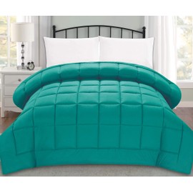 Elegant Comfort Luxury Super Soft Goose Down Alternative-Box-Stitched-and Double-Filled Duvet Insert Premium Quality Comforter Medium Warmth for All Seasons, Twin/Twin XL, Teal