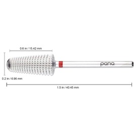 PANA Nail Carbide Volcano Bit - Two Way Rotate use for Both Left and Right Handed - Fast remove Acrylic or Hard Gel - 3/32" Shank - Manicure, Nail Art, Drill Machine (Fine, Silver)