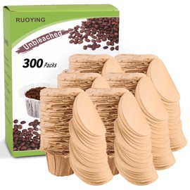 Unbleached K cup Disposable Paper Filters with Lid for Reusable K Cup Filters, K Cup Reusable Coffee Filters, Fits All Keurig Single Serve Filter Brands