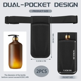 2 Pack Massage Oil Bottle Holster 1 Pocket, Lotion Bag Waist Holder Pouch with Adjustable Belt, Massage Therapy Supplies for Therapist Easy Access Accessories